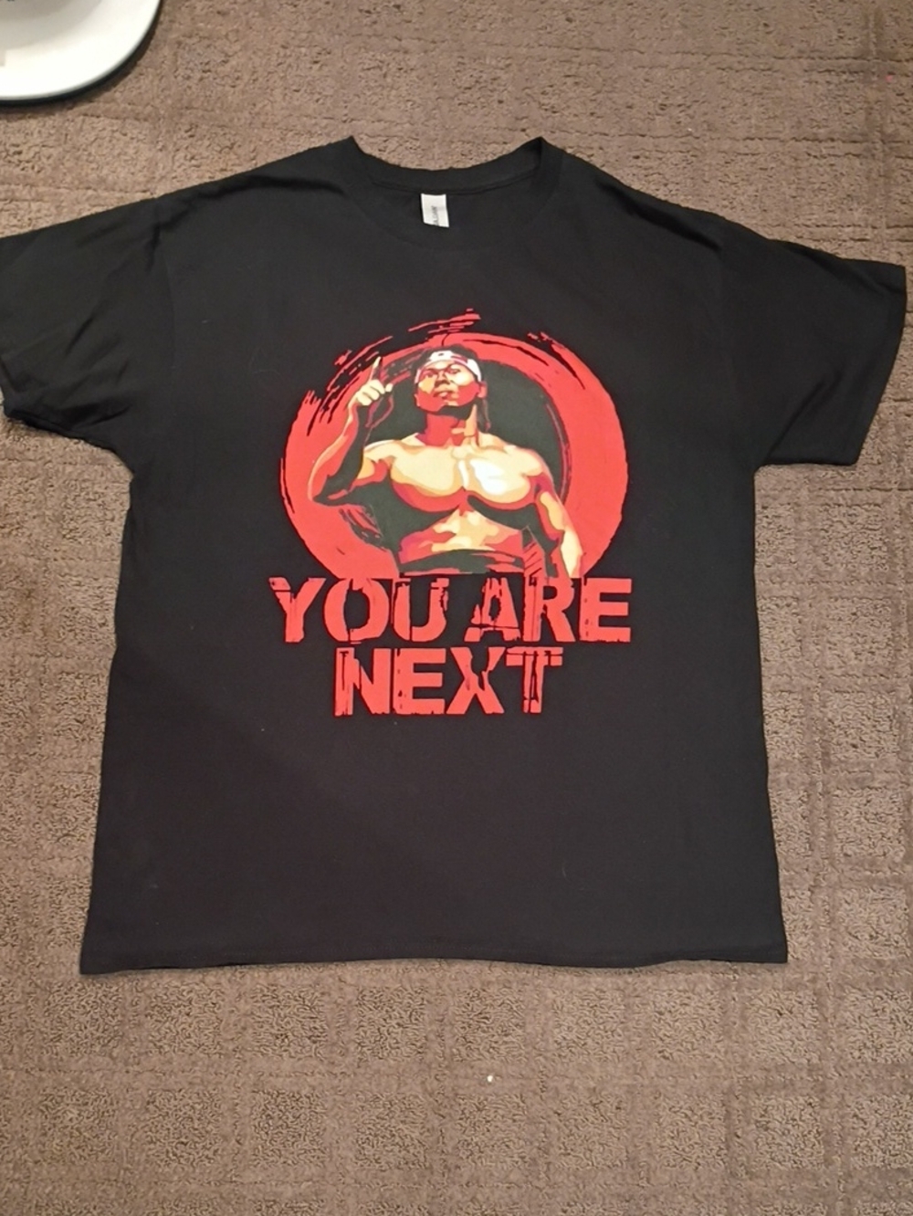 Black Graphic Tee - You Are Next Red Print
